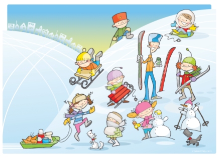 Suburbian kids - skiing. Personal work, unpublished.