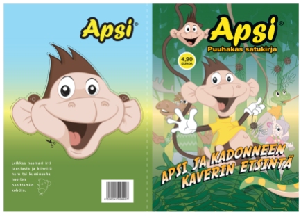Apsi playbook cover. ABC service stations, published 2011. Design, story and copy together with Merja Forsman, illustration and additional character design.